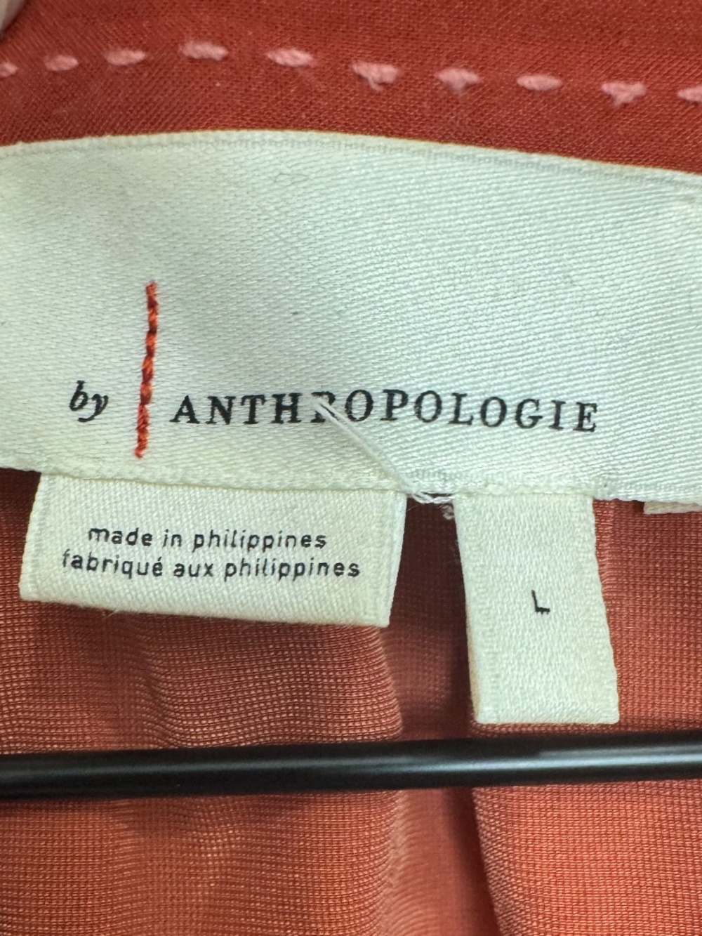 Anthropologie Kristianne Velvet Blouse Size L Rust Orange Shimmer Luxe Boho - Picture 7 of 10
